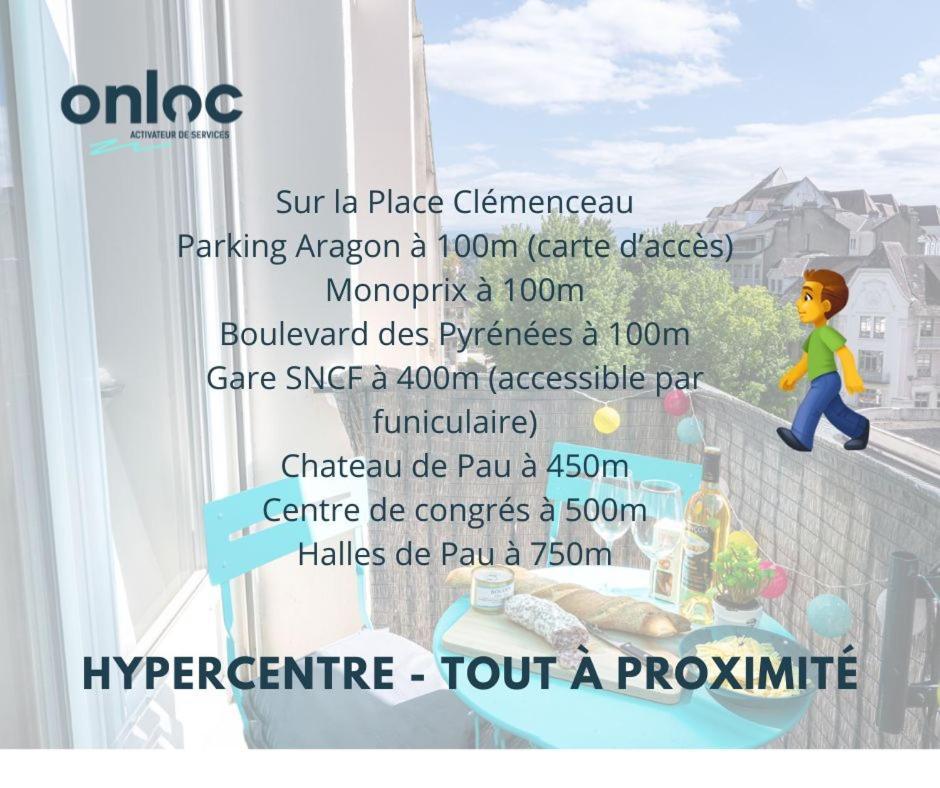 Au Palais Des Pyrenees! Hyper Centre -Clim-Balcon-Parking Gratuit Apartment โป ภายนอก รูปภาพ